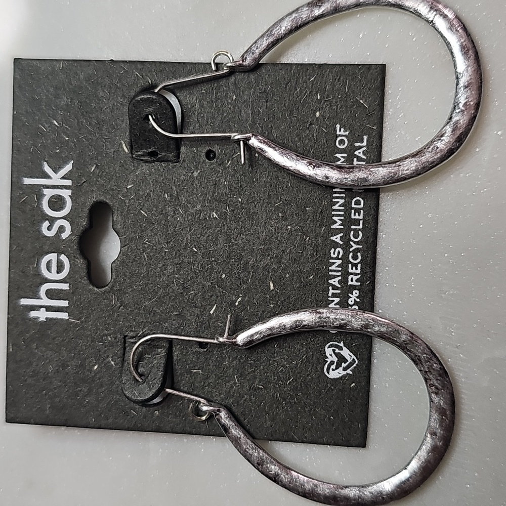 The Sak Shimmering Silver Teardrop Earrings